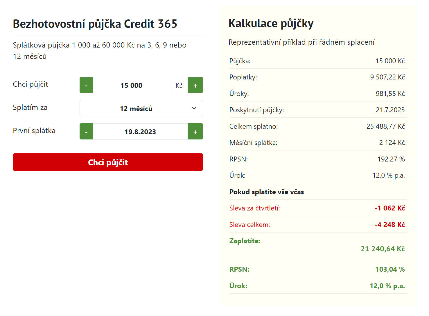 CreditPortal půjčka Credit 365