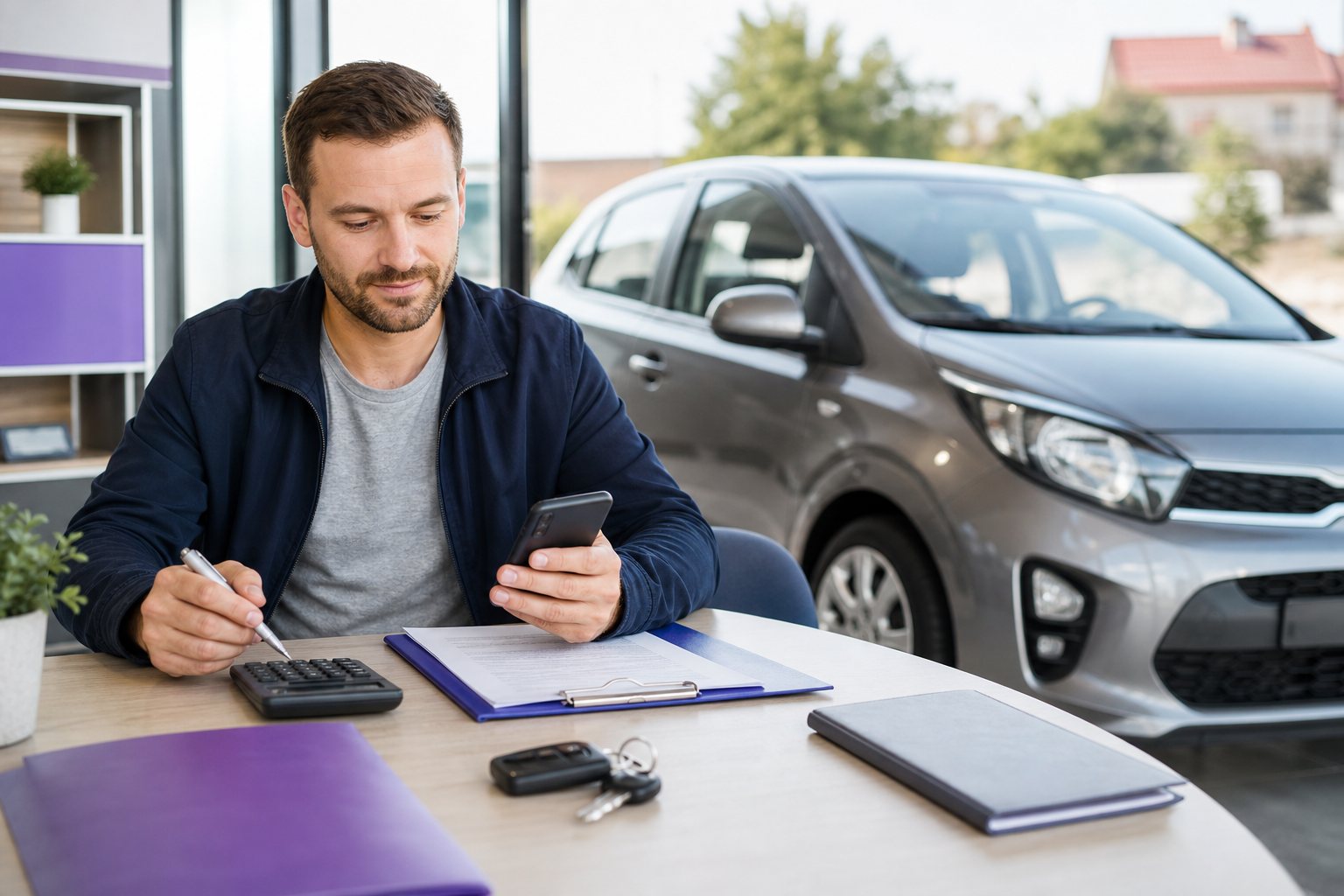 Kupující počítá rozpočet na půjčku na ojeté auto u vozu a smlouvy