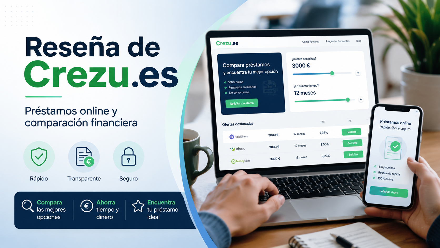 Reseña de Crezu.es: préstamos online y comparación financiera