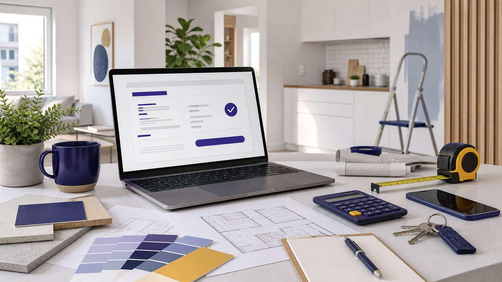 Planificación de una reforma de vivienda con solicitud de préstamo online