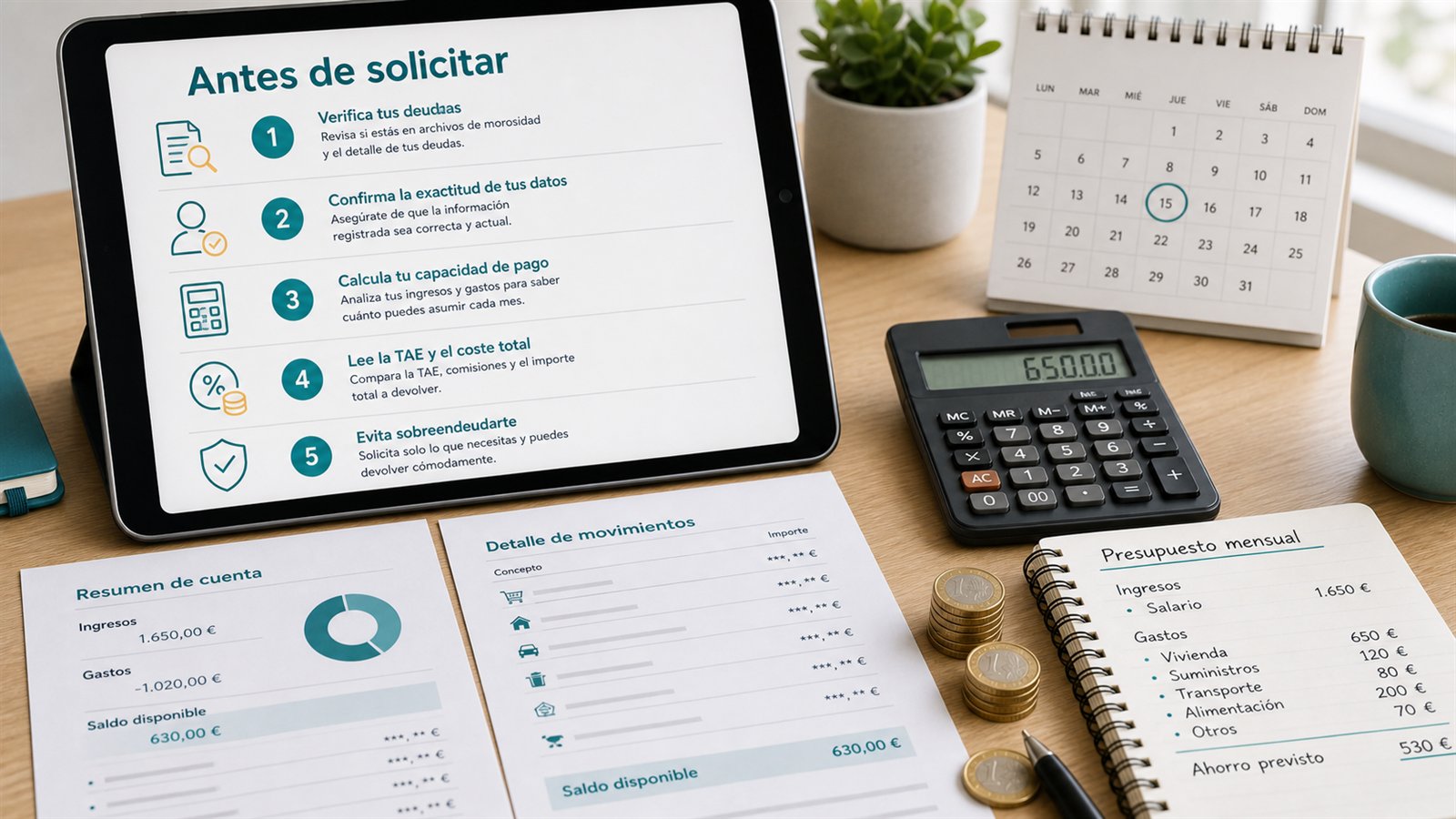Checklist antes de solicitar un préstamo con ASNEF online