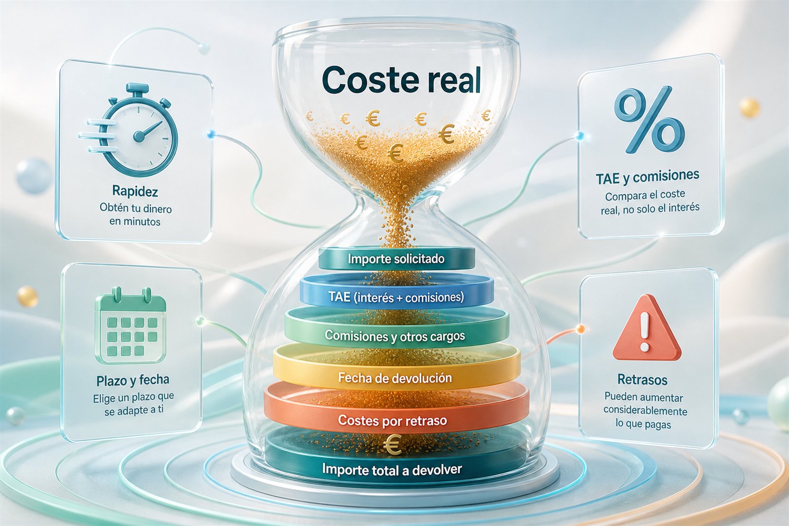 Coste real de un préstamo rápido online con TAE, comisiones, plazo y retrasos