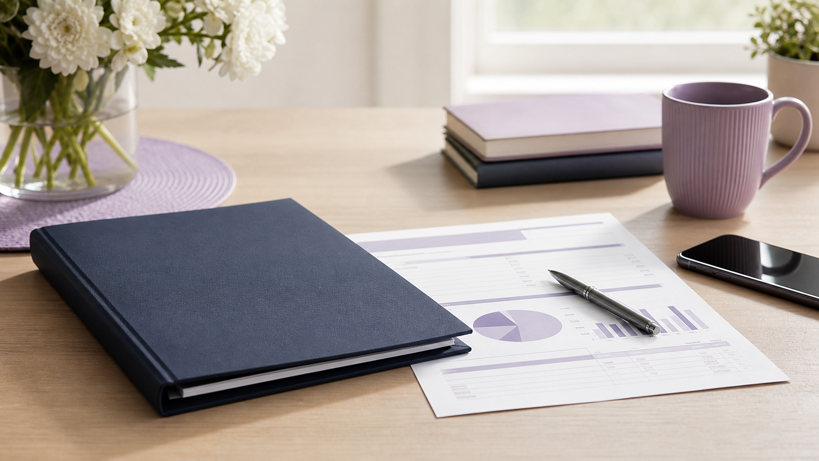 Funeral loan planning documents with a budget worksheet and phone on a desk